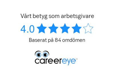 SEB:s ranking som arbetsgivare 4.0 av 5 enligt Career eye