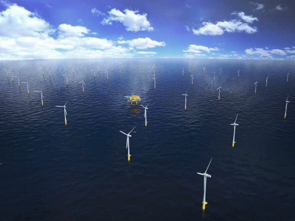 Image of an offshore wind park.