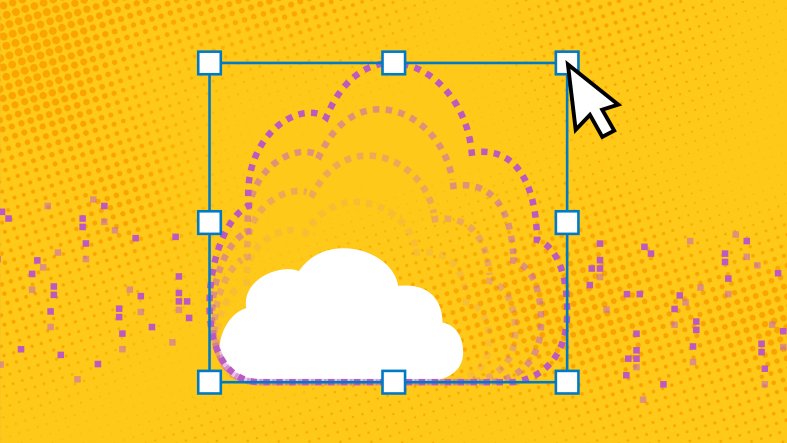 Illustration of cloud on a yellow background