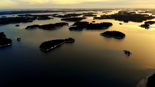 Image taken from above of the archipelago.