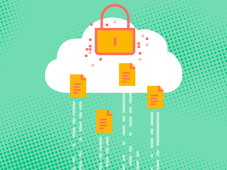 Illustration of a cloud with a padlock