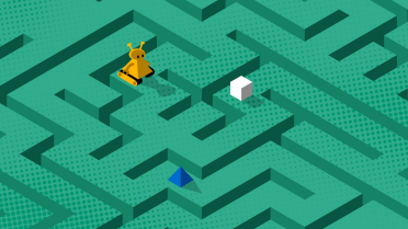 Illustration of robot in a maze