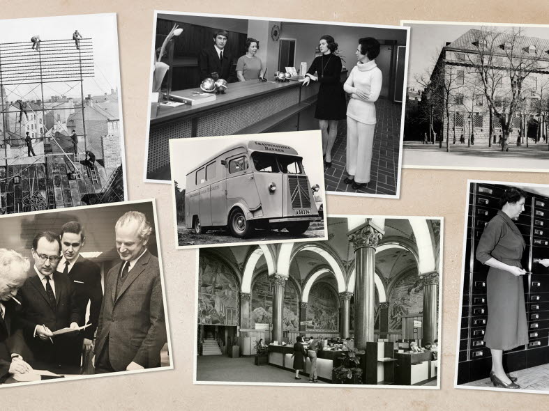 Collage av bilder från SEB:s historia