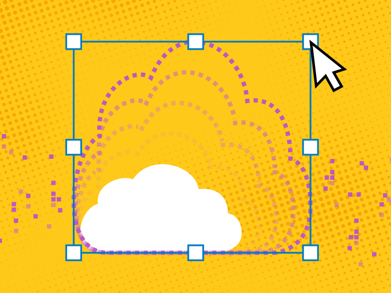 Illustration of cloud on a yellow background