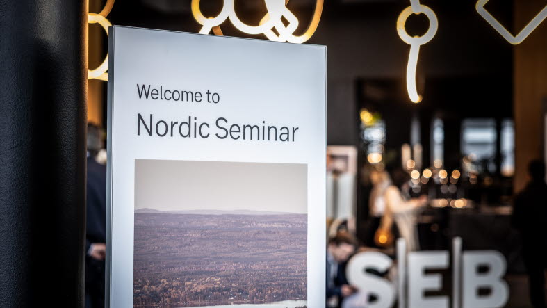 Sign showing welcome to Nordic Seminar.